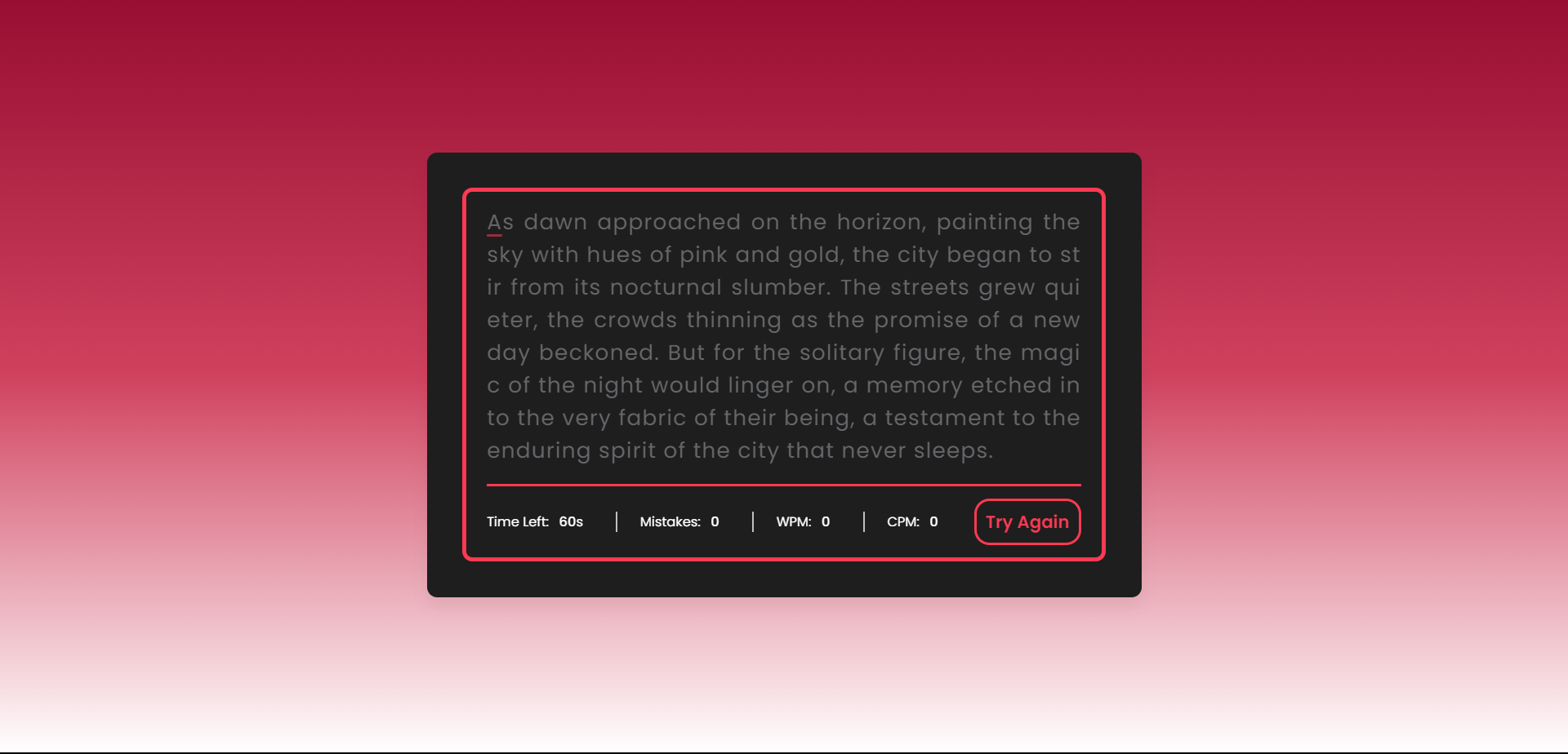 Speed Typing Web Application